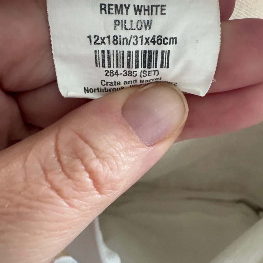 Crate&Barrel White Textured Accent Pillow